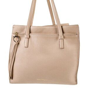 Salvatore Ferragamo Women's Amy Medium Leather Tote, Light Pink, Pale Pink Bag